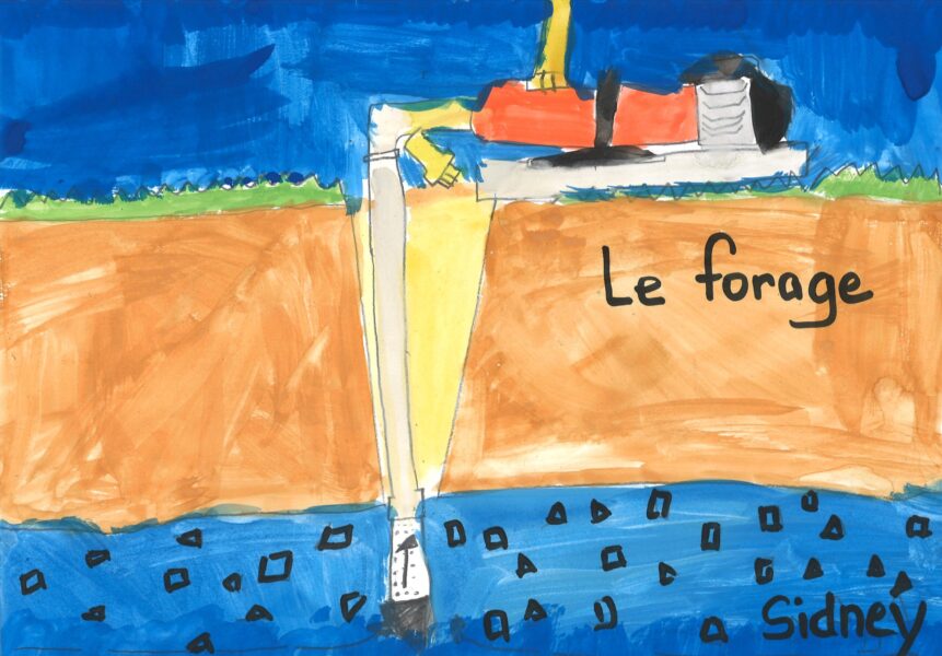 Le forage dans la nappe phréatique.